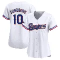 Women's Texas Rangers ＃10 Jim Sundberg Gold Limited White 2024 Collection Jersey