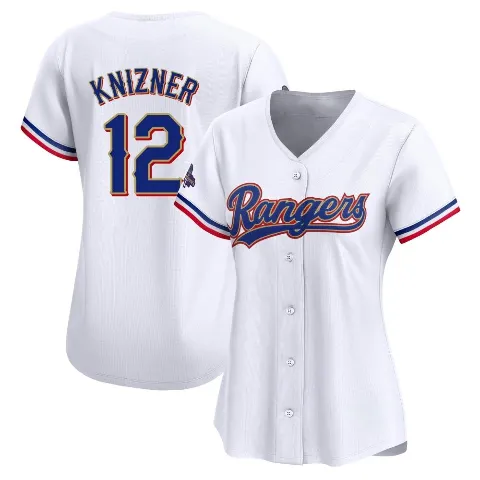 Women's Texas Rangers ＃12 Andrew Knizner Gold Limited White 2024 Collection Jersey