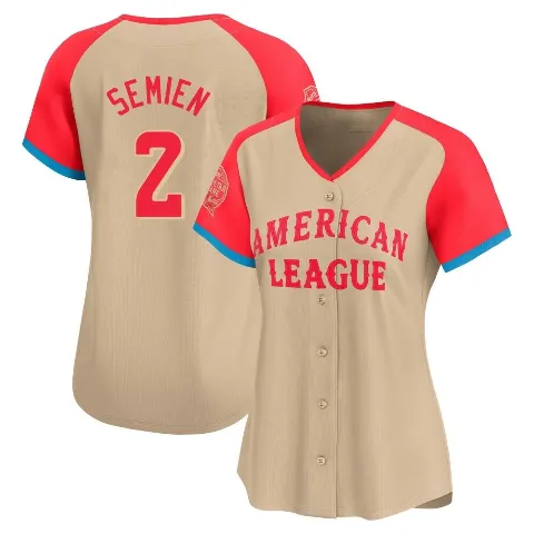 Women's Texas Rangers ＃2 Marcus Semien Cream Limited American League 2024 All-Star Game Jersey