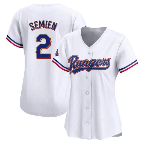 Women's Texas Rangers ＃2 Marcus Semien Gold Limited White 2024 Collection Jersey