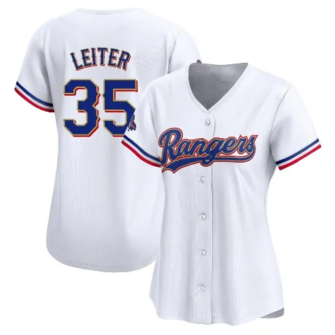 Women's Texas Rangers ＃35 Jack Leiter Gold Limited White 2024 Collection Jersey