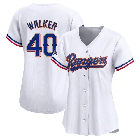 Women's Texas Rangers ＃40 Steele Walker Gold Limited White 2024 Collection Jersey