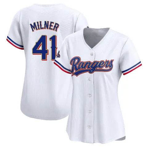 Women's Texas Rangers ＃41 Hoby Milner Gold Limited White 2024 Collection Jersey