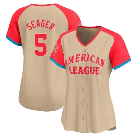 Women's Texas Rangers ＃5 Corey Seager Cream Limited American League 2024 All-Star Game Jersey