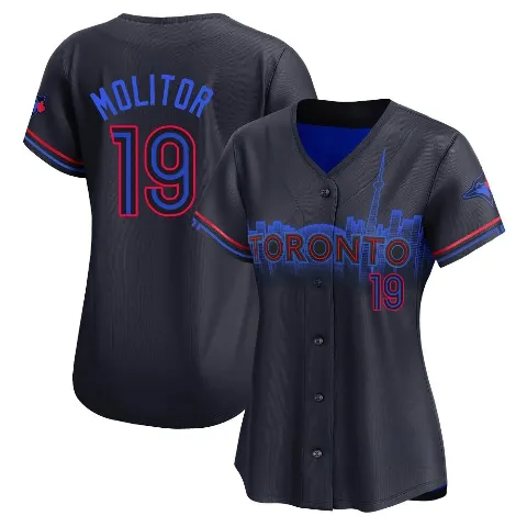 Women's Toronto Blue Jays ＃19 Paul Molitor Black Limited 2024 City Connect Jersey