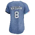 Women's Washington Nationals ＃8 Carter Kieboom Blue Limited 2025 City Connect Jersey
