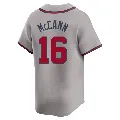 Youth Atlanta Braves ＃16 Brian McCann Gray Limited Away Jersey