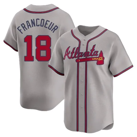 Youth Atlanta Braves ＃18 Jeff Francoeur Gray Limited Away Jersey