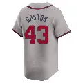 Youth Atlanta Braves ＃43 Cito Gaston Gray Limited Away Jersey