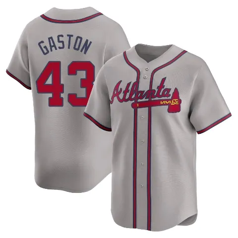 Youth Atlanta Braves ＃43 Cito Gaston Gray Limited Away Jersey