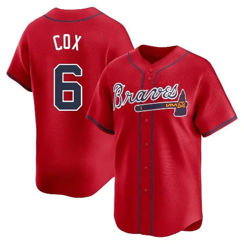 Youth Atlanta Braves ＃6 Bobby Cox Red Limited Alternate Jersey