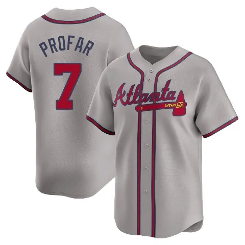 Youth Atlanta Braves ＃7 Jurickson Profar Gray Limited Away Jersey