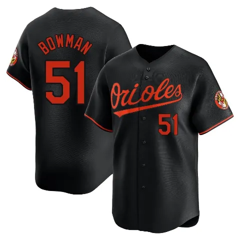 Youth Baltimore Orioles ＃51 Matt Bowman Black Limited Alternate Jersey