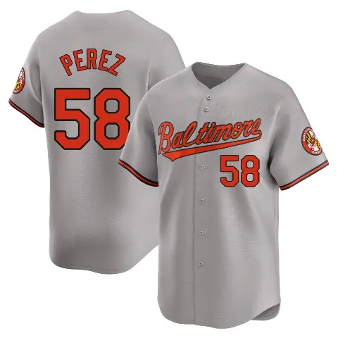 Youth Baltimore Orioles ＃58 Cionel Perez Gray Limited Road Jersey