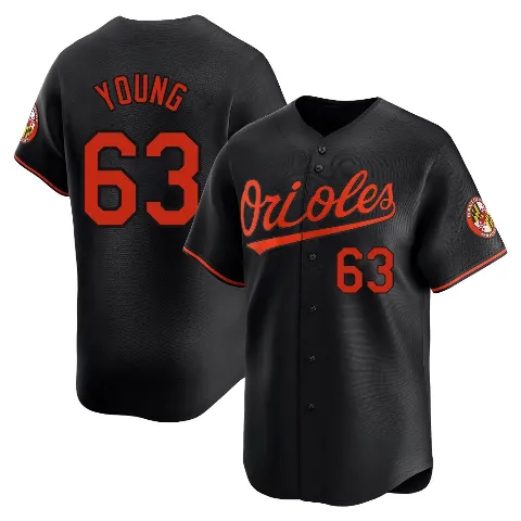 Youth Baltimore Orioles ＃63 Brandon Young Black Limited Alternate Jersey