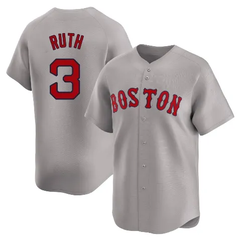 Youth Boston Red Sox ＃3 Babe Ruth Gray Limited Away Jersey