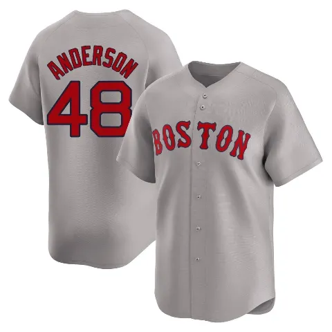 Youth Boston Red Sox ＃48 Chase Anderson Gray Limited Away Jersey