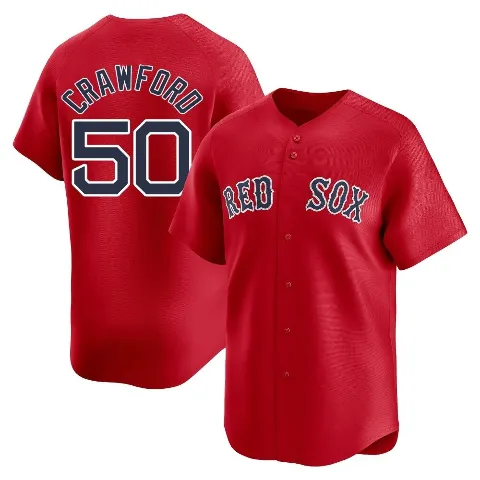 Youth Boston Red Sox ＃50 Kutter Crawford Red Limited Alternate Jersey