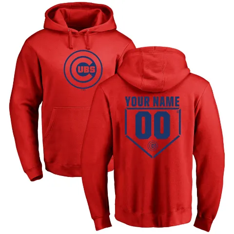 Youth Chicago Cubs ＃00 Custom Hoodie Red Custom RBI Pullover Hoodie -