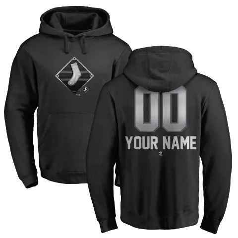 Youth Chicago White Sox ＃00 Custom Hoodie Black Custom Midnight Mascot Pullover Hoodie -