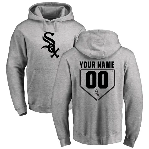 Youth Chicago White Sox ＃00 Custom Hoodie Gray Custom RBI Pullover Hoodie - Heathered