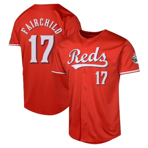 Youth Cincinnati Reds ＃17 Stuart Fairchild Red Limited Alternate Jersey