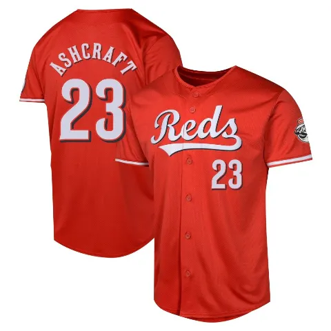 Youth Cincinnati Reds ＃23 Graham Ashcraft Red Limited Alternate Jersey