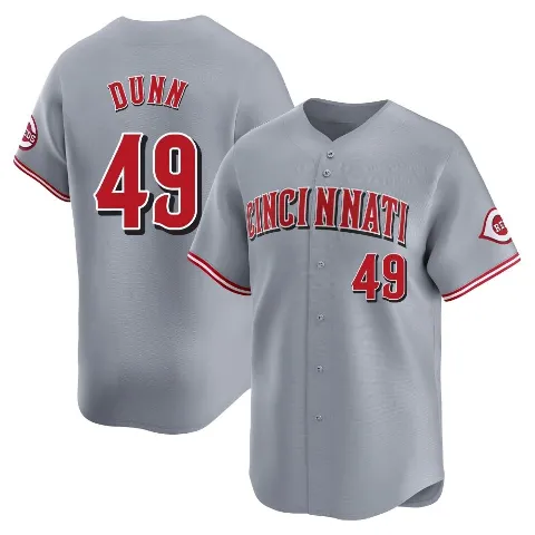 Youth Cincinnati Reds ＃49 Justin Dunn Gray Limited Away Jersey