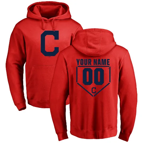 Youth Cleveland Guardians ＃00 Custom Hoodie Red Custom RBI Pullover Hoodie -