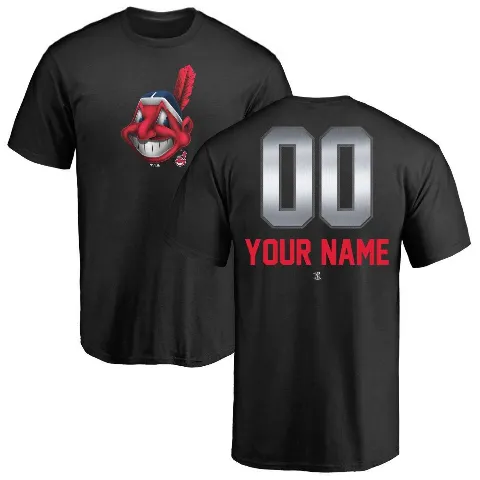 Youth Cleveland Guardians ＃00 Custom T-Shirt Black Custom Midnight Mascot T-Shirt -