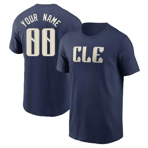 Youth Cleveland Guardians ＃00 Custom T-Shirt Navy Custom 2024 City Connect T-Shirt