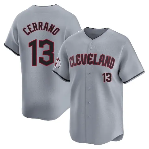 Youth Cleveland Guardians ＃13 Pedro Cerrano Gray Limited Road Jersey