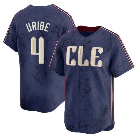 Youth Cleveland Guardians ＃4 Juan Uribe Navy Limited 2024 City Connect Jersey