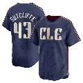 Youth Cleveland Guardians ＃43 Rick Sutcliffe Navy Limited 2024 City Connect Jersey