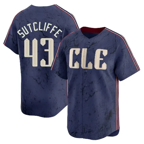 Youth Cleveland Guardians ＃43 Rick Sutcliffe Navy Limited 2024 City Connect Jersey