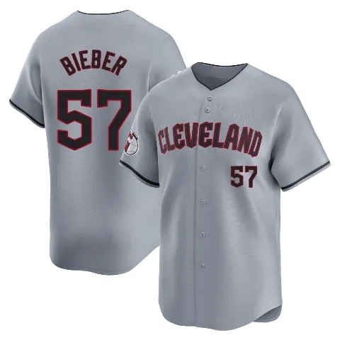 Youth Cleveland Guardians ＃57 Shane Bieber Gray Limited Road Jersey