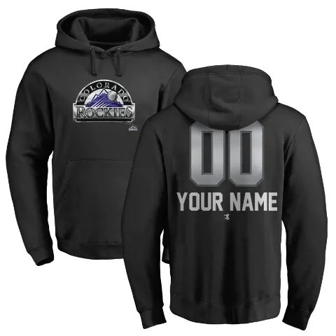 Youth Colorado Rockies ＃00 Custom Hoodie Black Custom Midnight Mascot Pullover Hoodie -