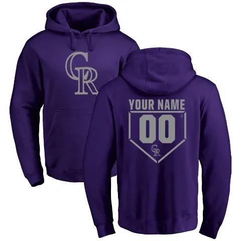 Youth Colorado Rockies ＃00 Custom Hoodie Purple Custom RBI Pullover Hoodie -