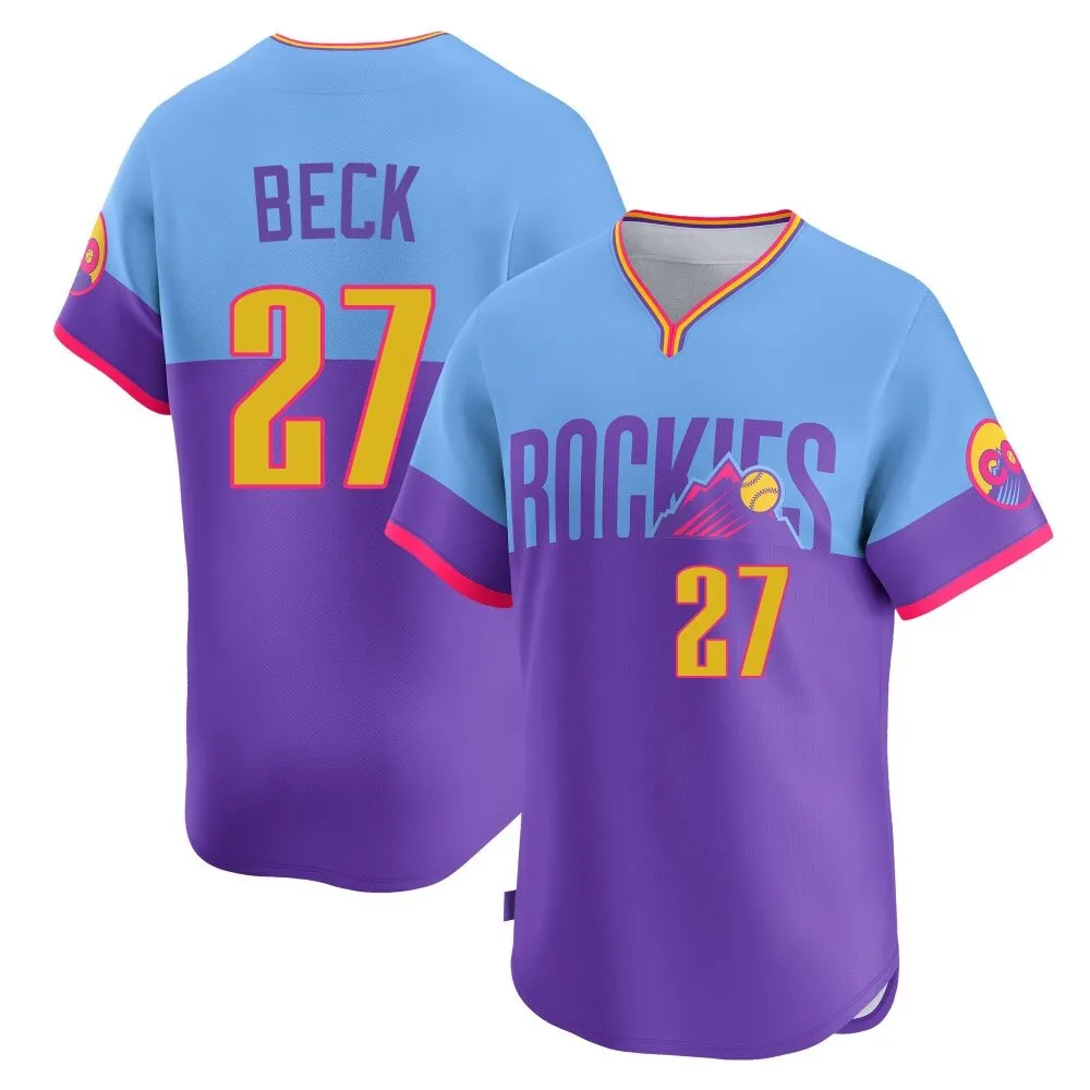 Youth Colorado Rockies ＃27 Jordan Beck Purple/Light Limited Blue 2025 City Connect Jersey