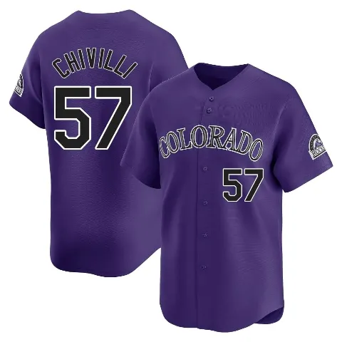 Youth Colorado Rockies ＃57 Angel Chivilli Purple Limited Alternate Jersey