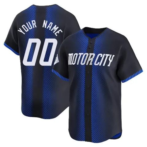 Youth Detroit Tigers ＃00 Custom Blue Limited 2024 City Connect Jersey
