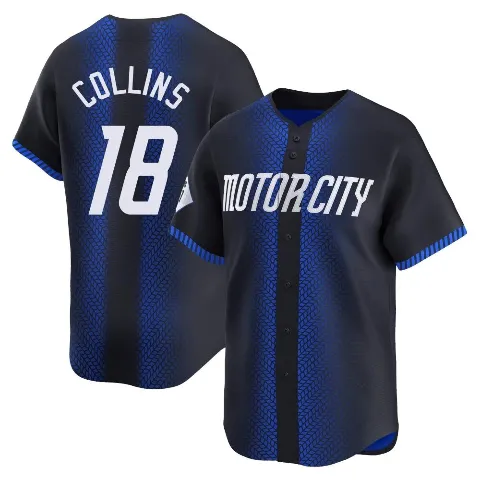 Youth Detroit Tigers ＃18 Tyler Collins Blue Limited 2024 City Connect Jersey