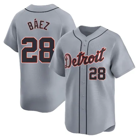 Youth Detroit Tigers ＃28 Javier Baez Gray Limited Road Jersey