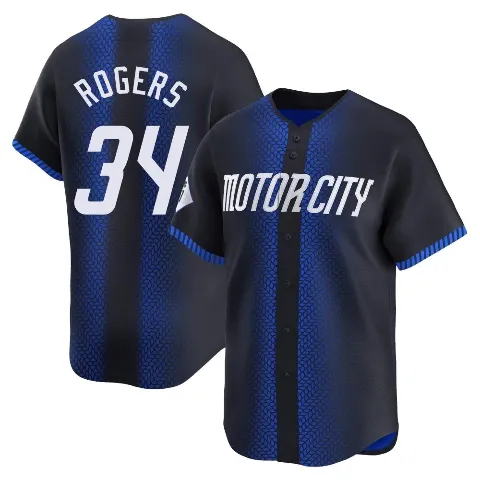 Youth Detroit Tigers ＃34 Jake Rogers Blue Limited 2024 City Connect Jersey