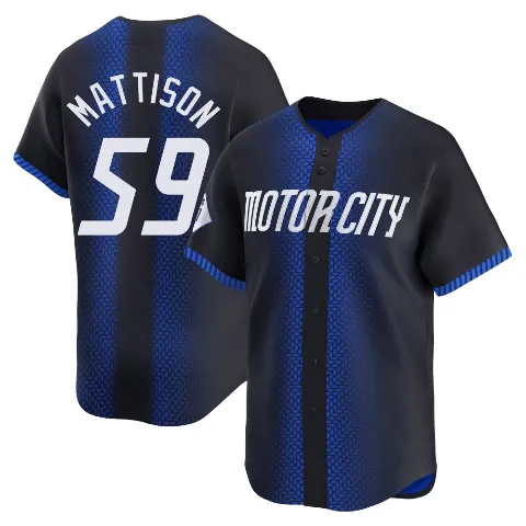 Youth Detroit Tigers ＃59 Tyler Mattison Blue Limited 2024 City Connect Jersey