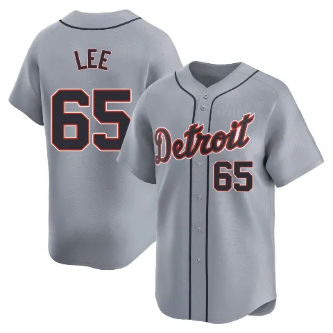 Youth Detroit Tigers ＃65 Chase Lee Gray Limited Road Jersey