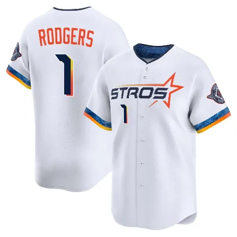Youth Houston Astros ＃1 Brendan Rodgers White Limited 2025 City Connect Jersey