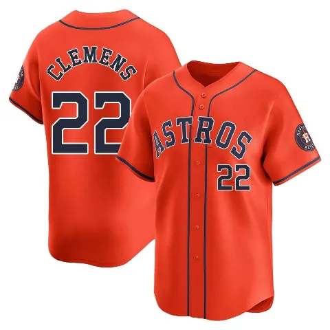 Youth Houston Astros ＃22 Roger Clemens Orange Limited Alternate Jersey