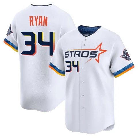 Youth Houston Astros ＃34 Nolan Ryan White Limited 2025 City Connect Jersey