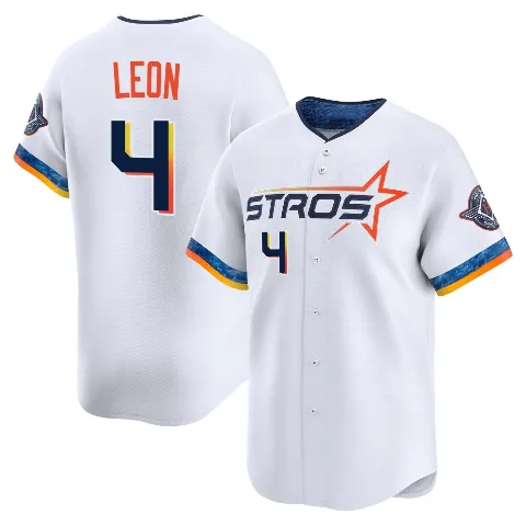 Youth Houston Astros ＃4 Pedro Leon White Limited 2025 City Connect Jersey